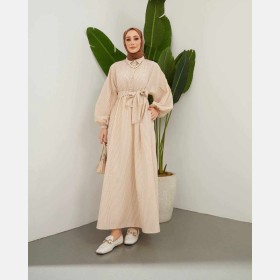 فستان طويل مقلم~ (ID-00974)