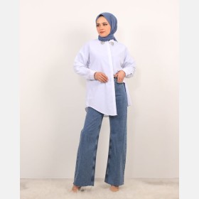بنطال بقصة فلو ~ جينز ساده (TS-0091)